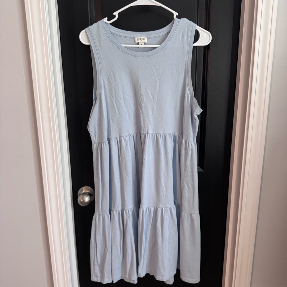 J. Crew Girls' Sleeveless Tiered Dress in Pale Blue